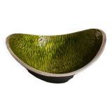 Metal pocket tray, green enameled interior