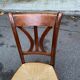 Louis XVI style chair in solid oak and straw.