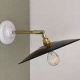 Vintage lampshade wall light in enamelled sheet metal (ref 2)