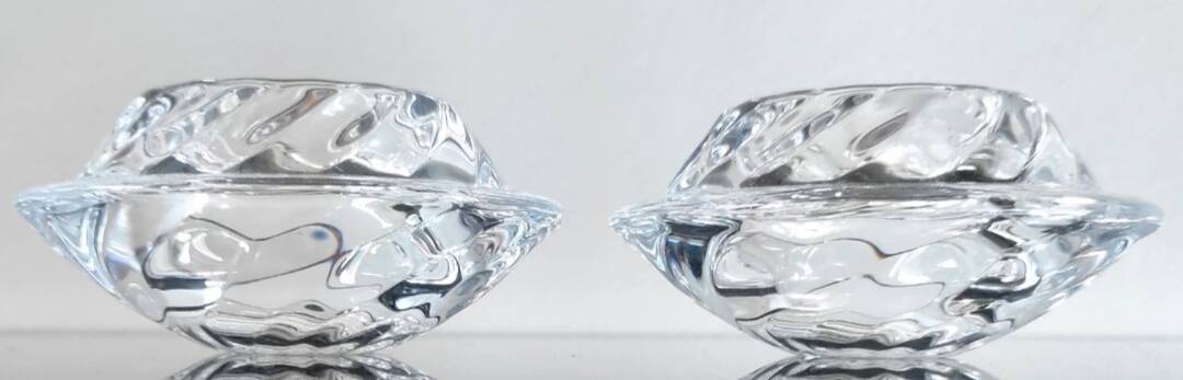 Pair of candlesticks "Hvidovre" in crystal - Royal Copenhagen