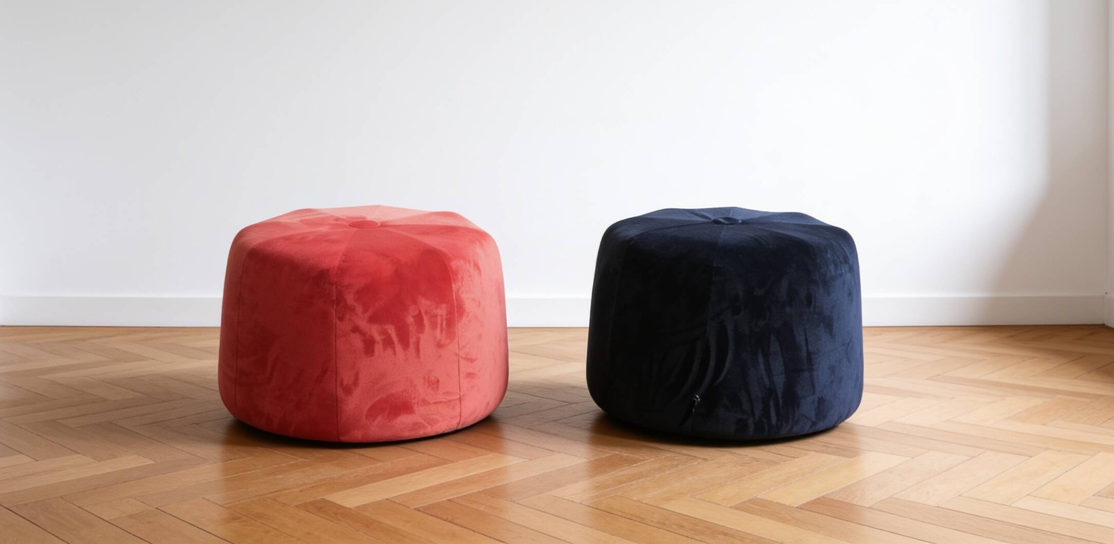 Pair of designer poufs La Cividina