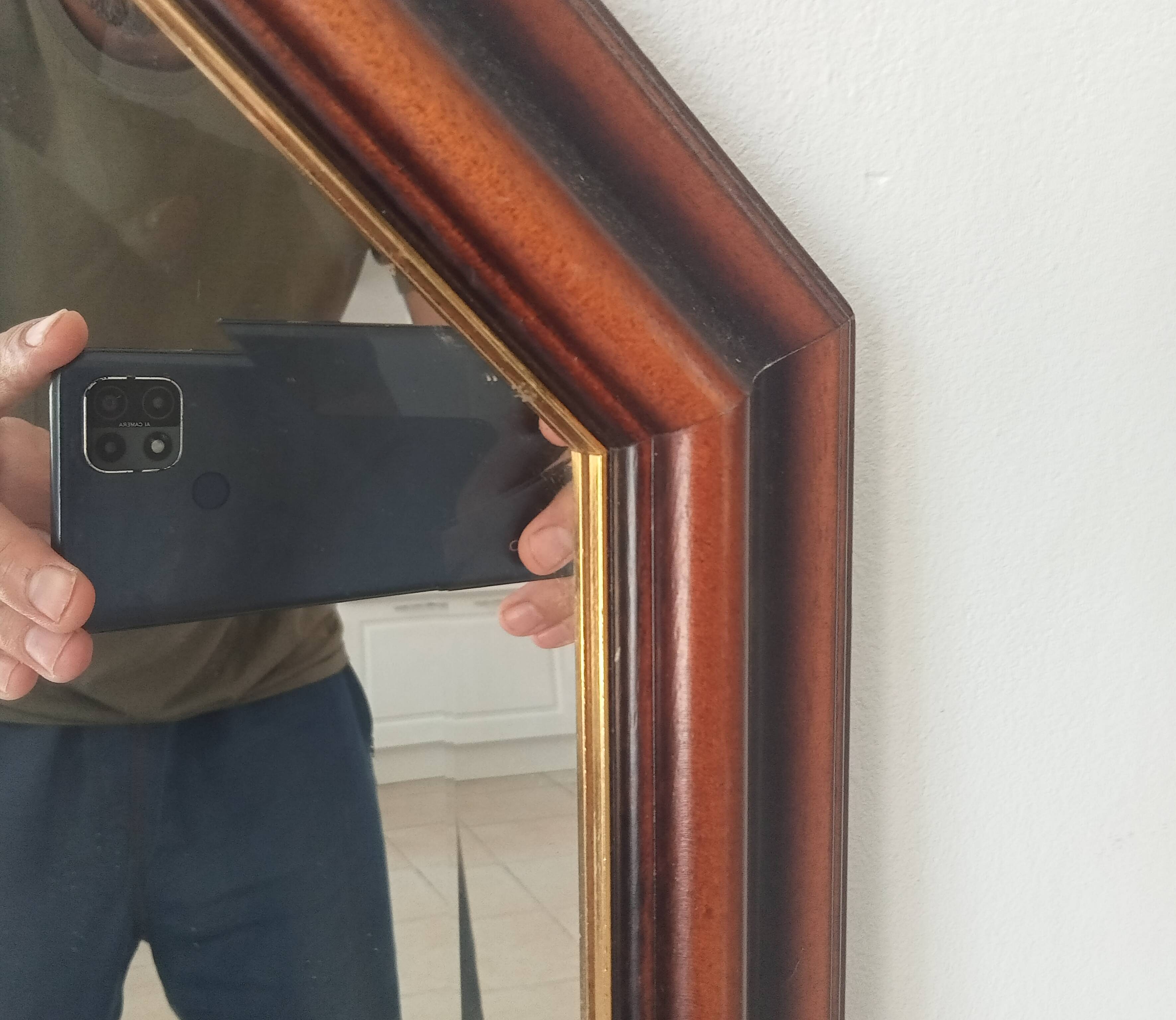 Miroir octogonale vintage biseauté années 70/80