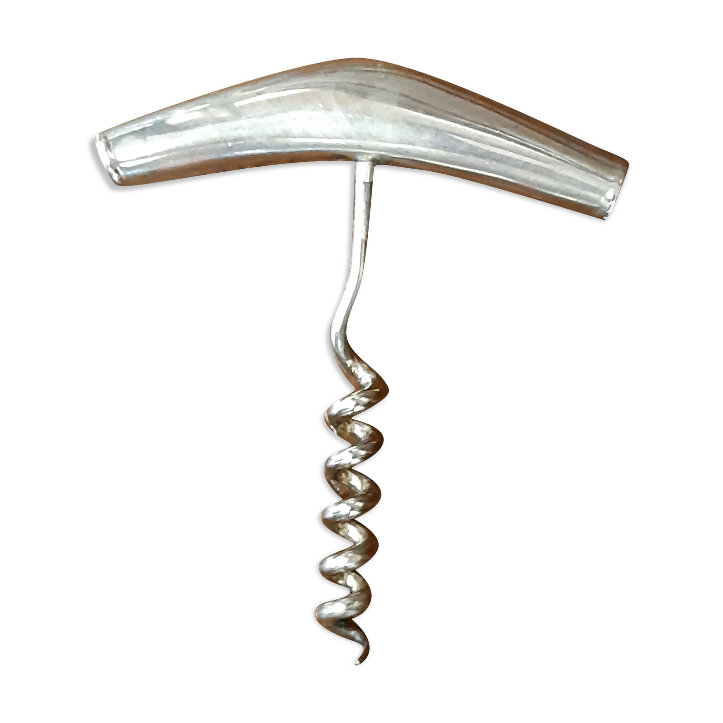 Silver metal corkscrew