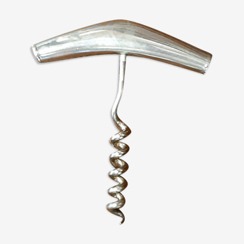 Silver metal corkscrew