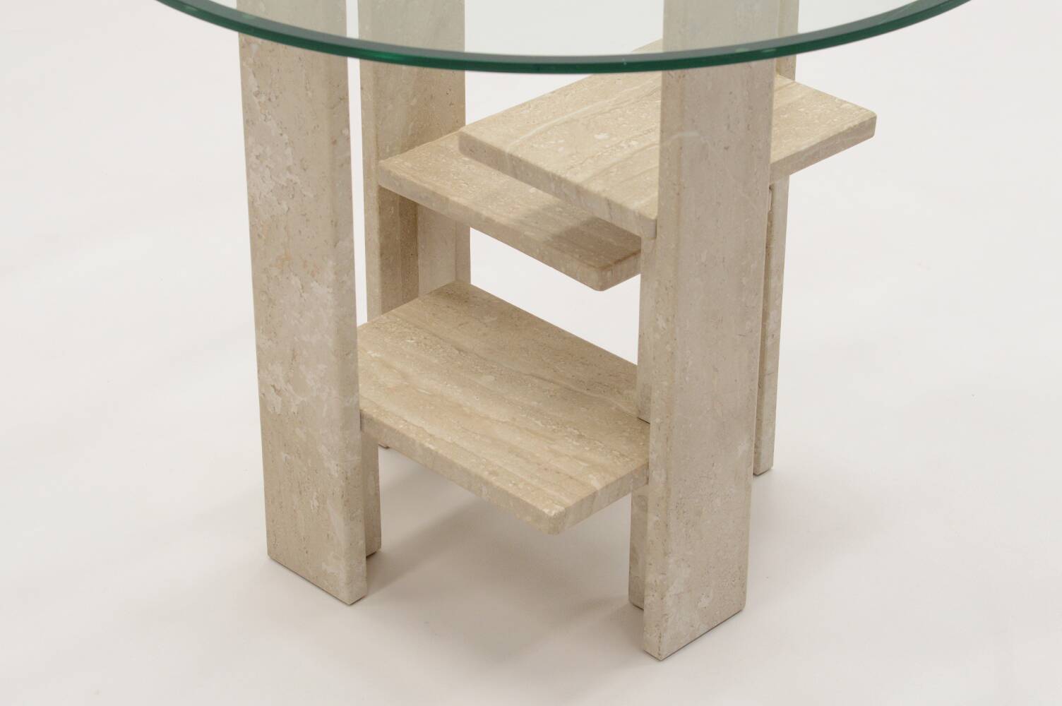 Travertine side table by Willy Ballez, 1970s Belgium.