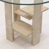 Travertine side table by Willy Ballez, 1970s Belgium.