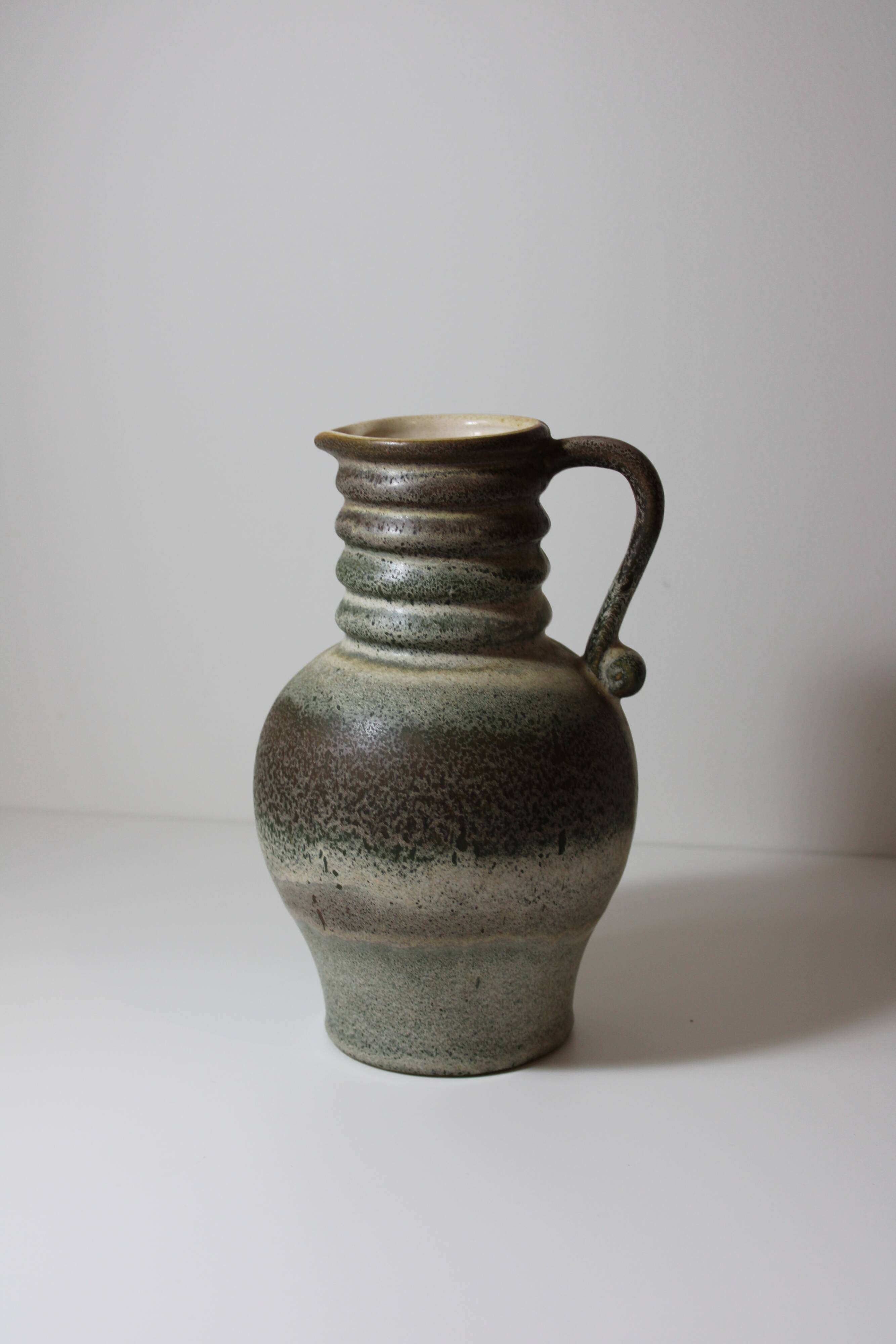 West germany blue green vintage carafe vase