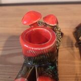 Antique slip ceramic candlesticks