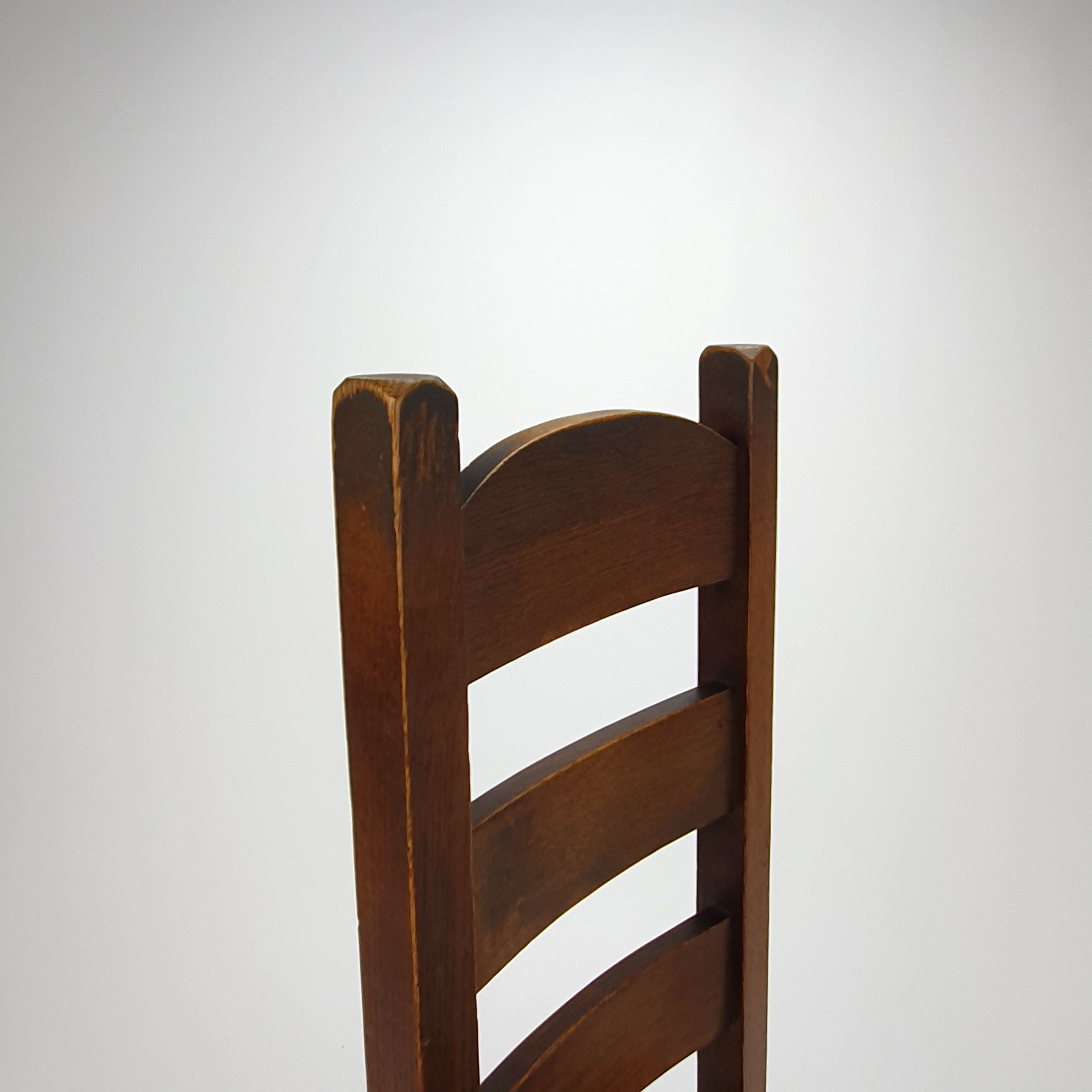 Set of 6 brutalist oak dining chairs, 1960
