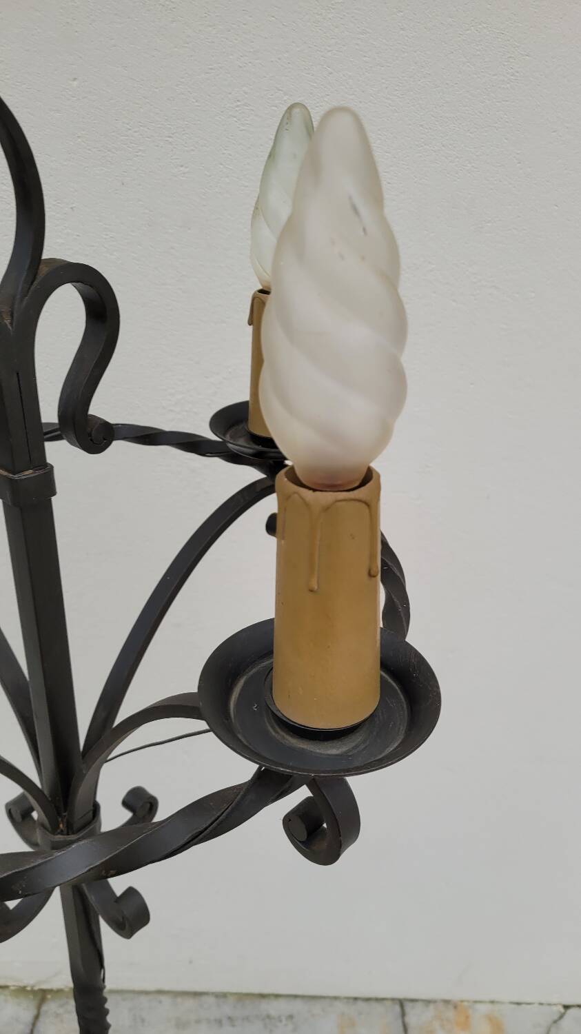 Candelabra floor lamp wrought iron candlestick