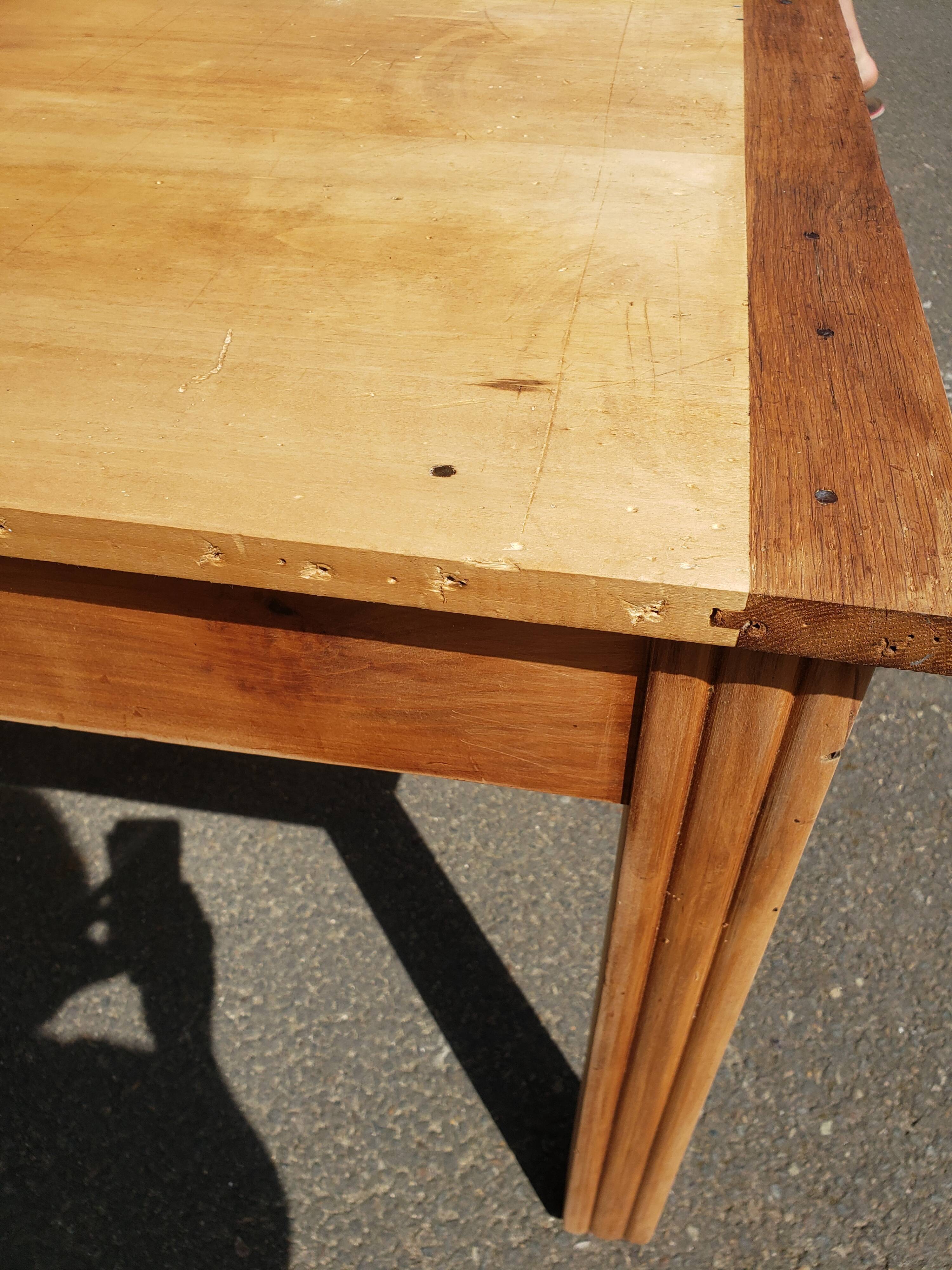 Farm table with pair of benches