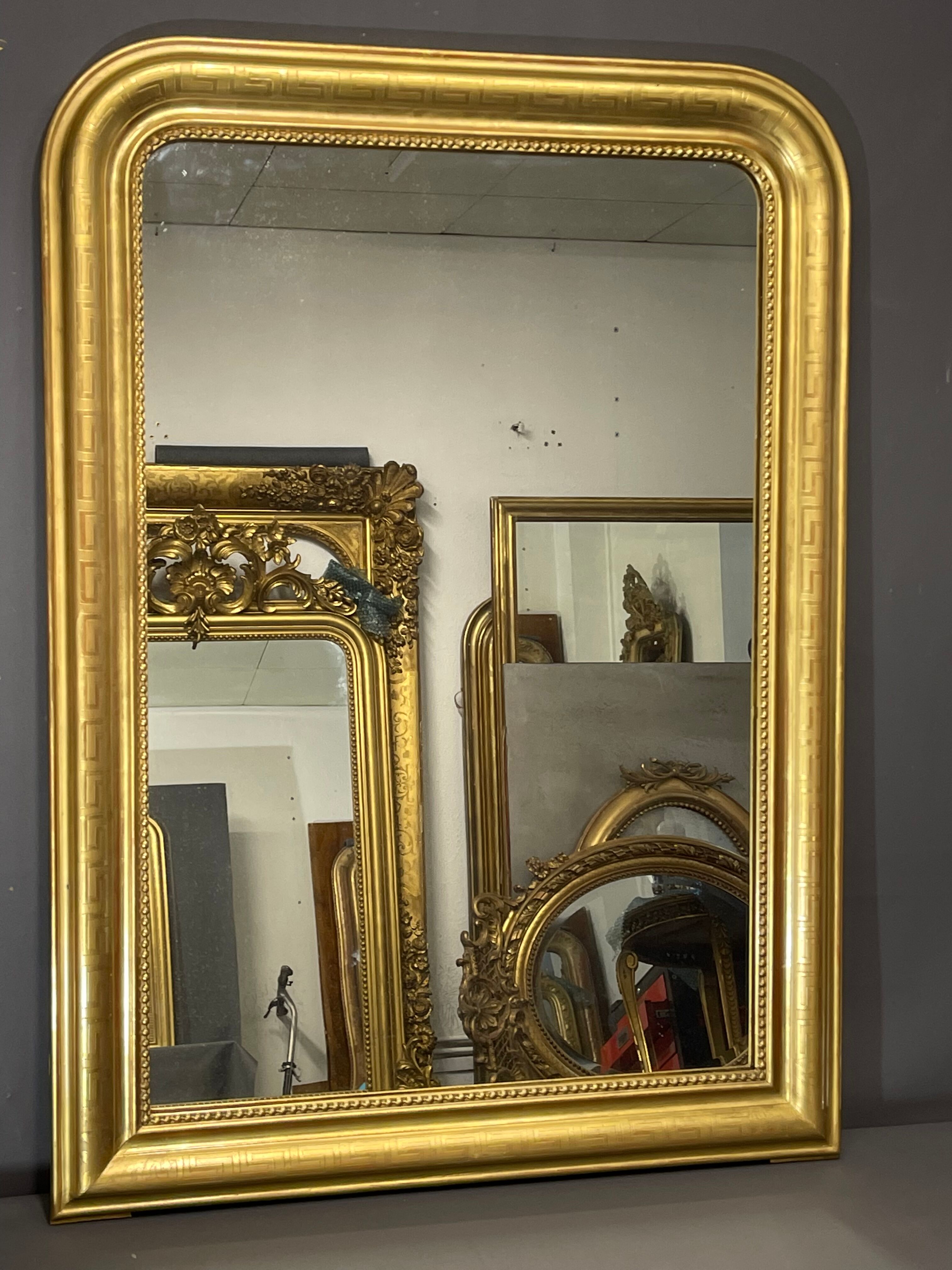 Mirror 111x80 old Louis-Philippe gilding gold leaf very good condition