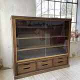 XXL oak display cabinet