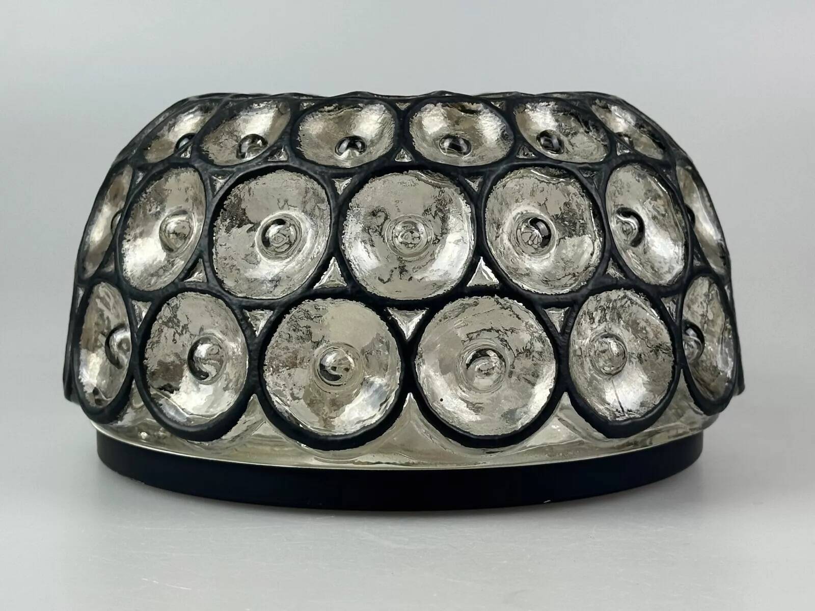 Ceiling light from the 60s and 70s Glashütte Limburg Germany glass & metal
