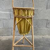 Worker BASKET with vintage sewing 1960 in rattan
