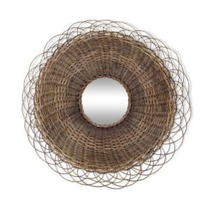 Miroir soleil rotin 70