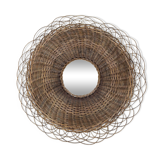 Rattan sun mirror 70 cm 60s