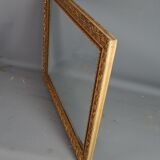 Old frame gilded stucco wood 56x46.5 cm, foliage 50.4x38.4 cm + old glass SB