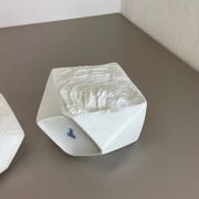 Set of 2 Original OP Art Biscuit Porcelain Vases by AK Kaiser, Germany, 1970s