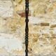 Vintage Floor Lamp Turned Wood, Bamboo Rattan Circa 1950s