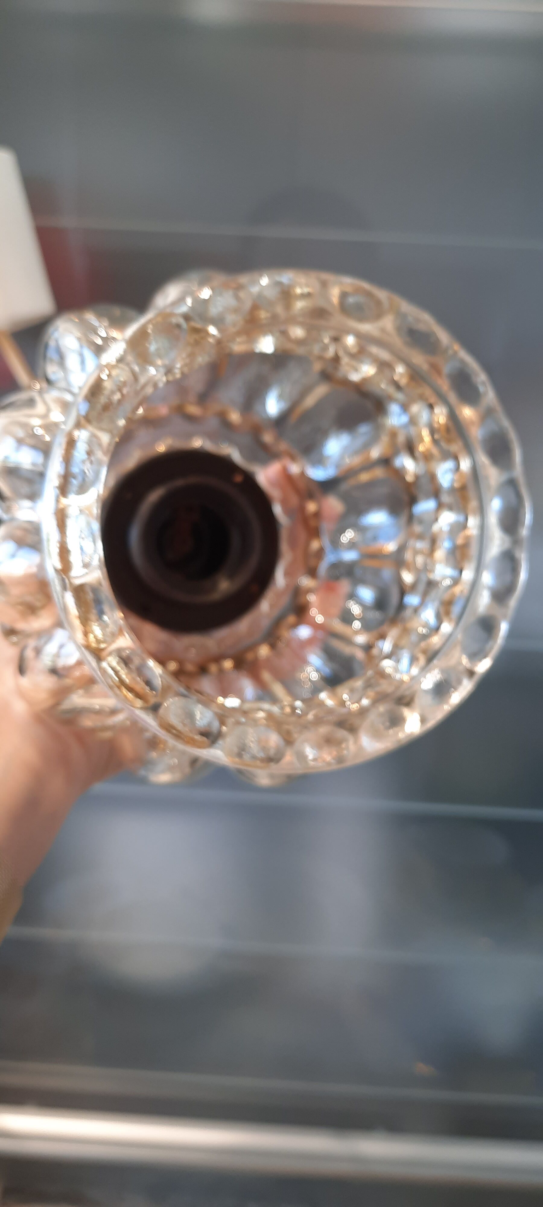 Helena Tynel chandelier 1960/70, amber bubble glass for Limburg