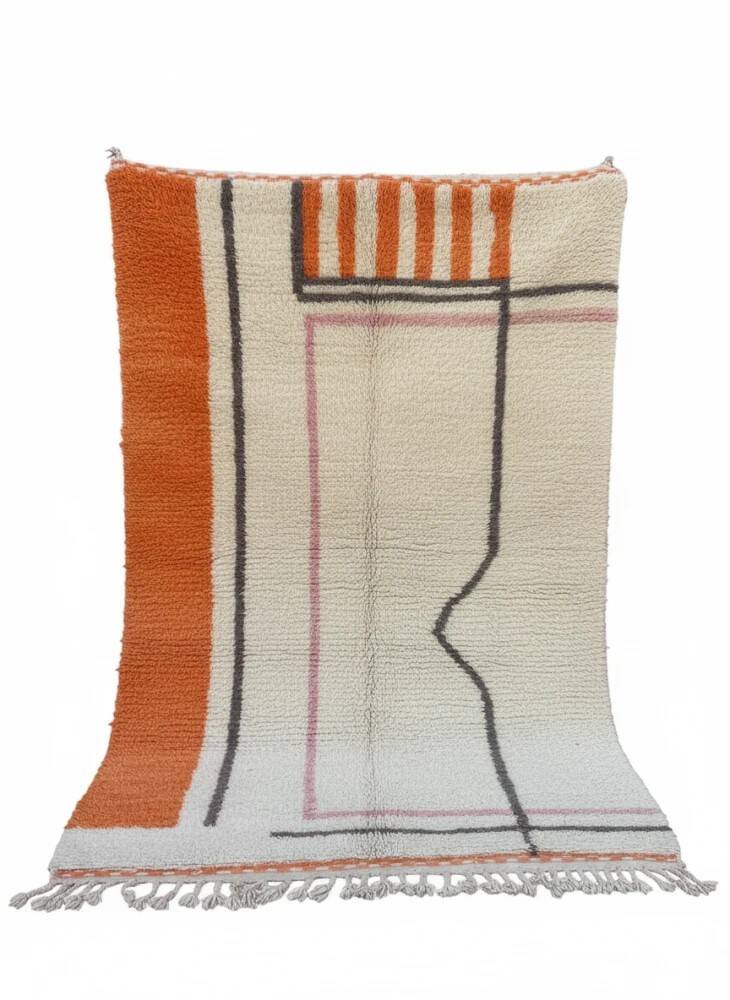 Modern orange Berber rug