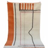 Modern orange Berber rug