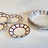 Set of 7 ceramic dishes hbcm béarn france