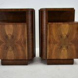 1938s,  Pair of art deco bedside table , Czechoslovakia