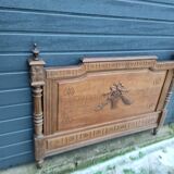 antique solid oak headboard