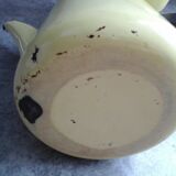 Cafetière en émail jaune vintage