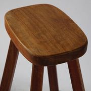 Set of two vintage handcrafted stools, Atelier André Smalle, Belgium.