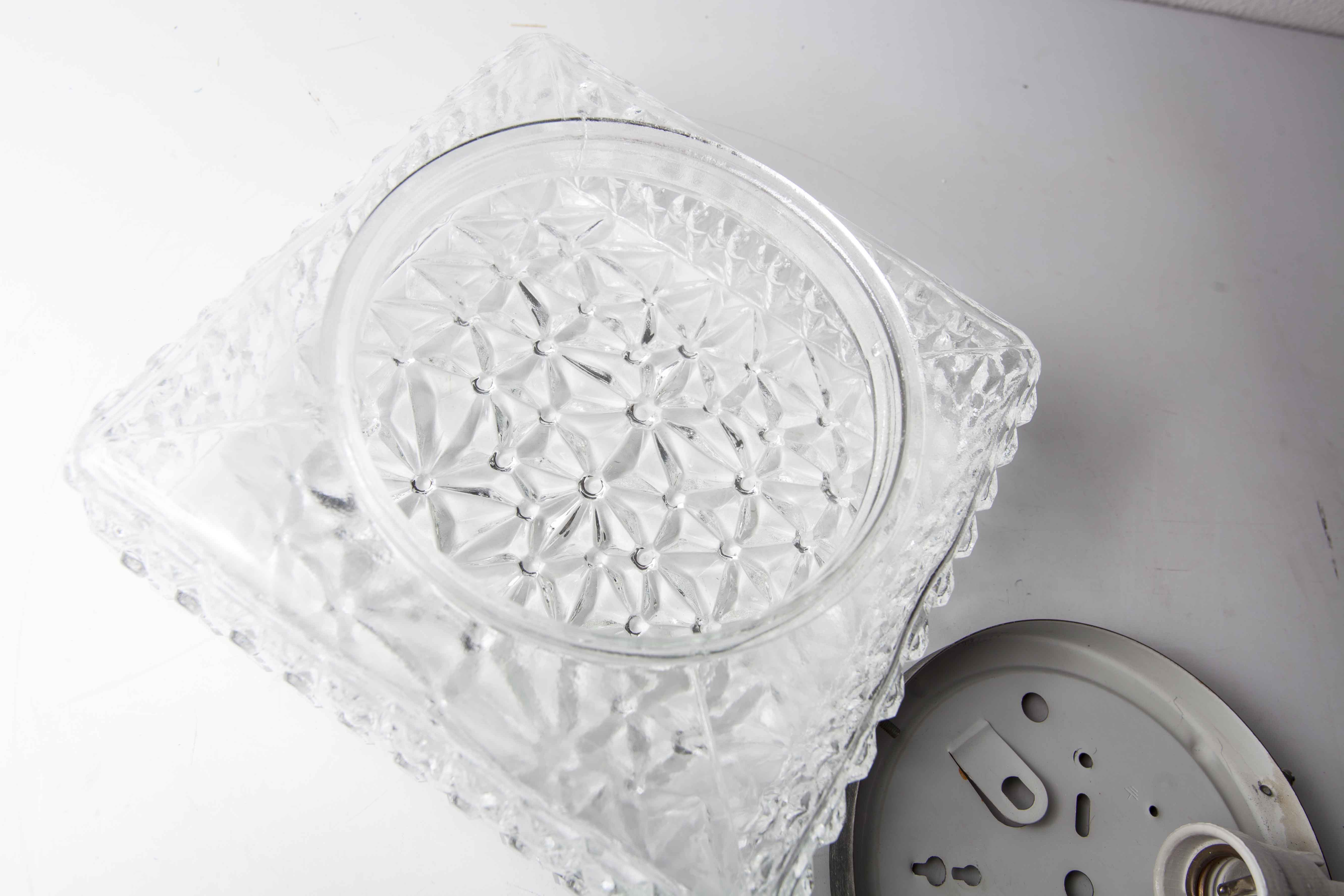 60's square glass floral-shaped ceiling