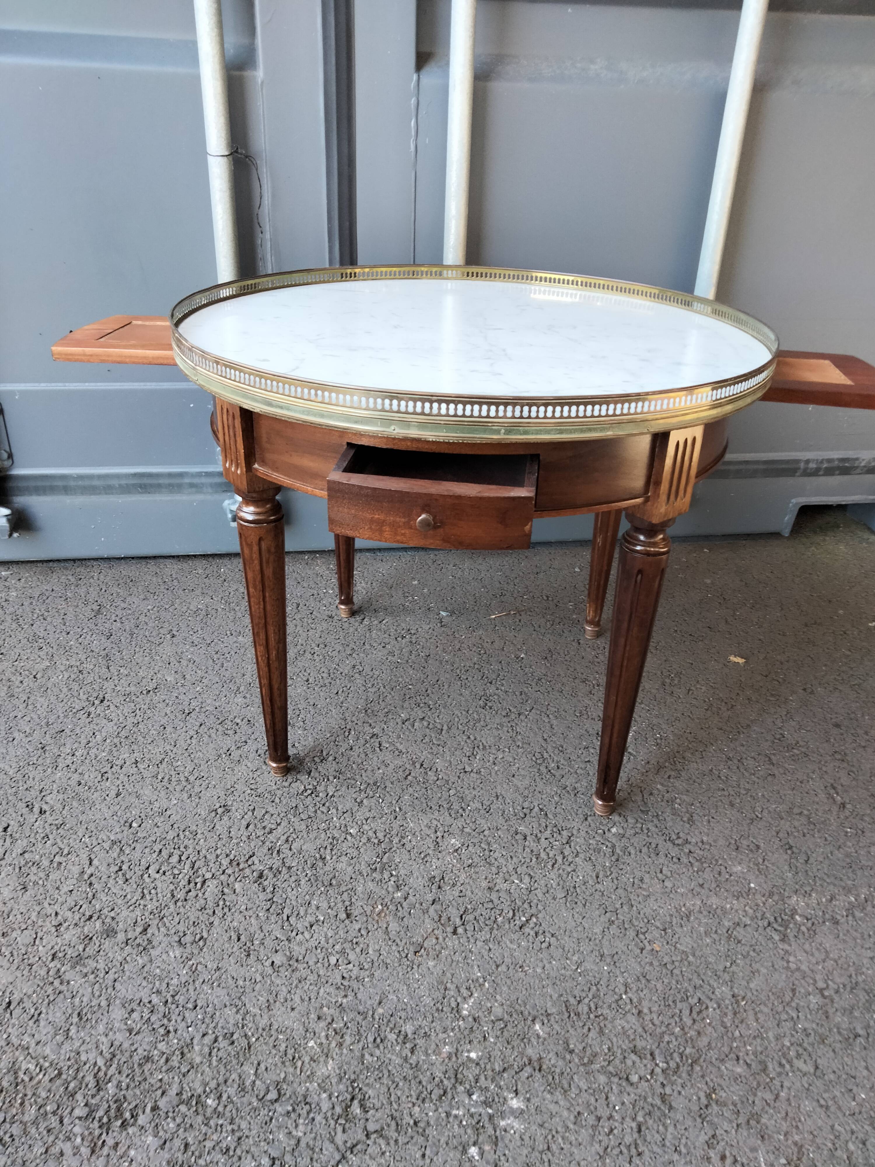 Coffee table hot water bottle old marble top Louis xvi style