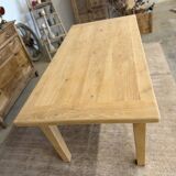 Solid oak table with extensions