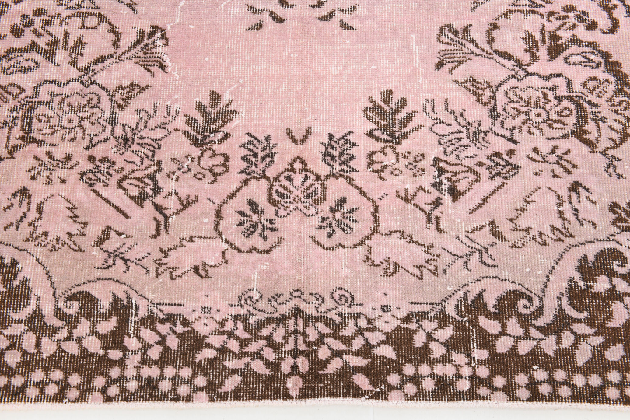 5x9 Light Pink Handmade Wool Turkish Rug 266x157Cm