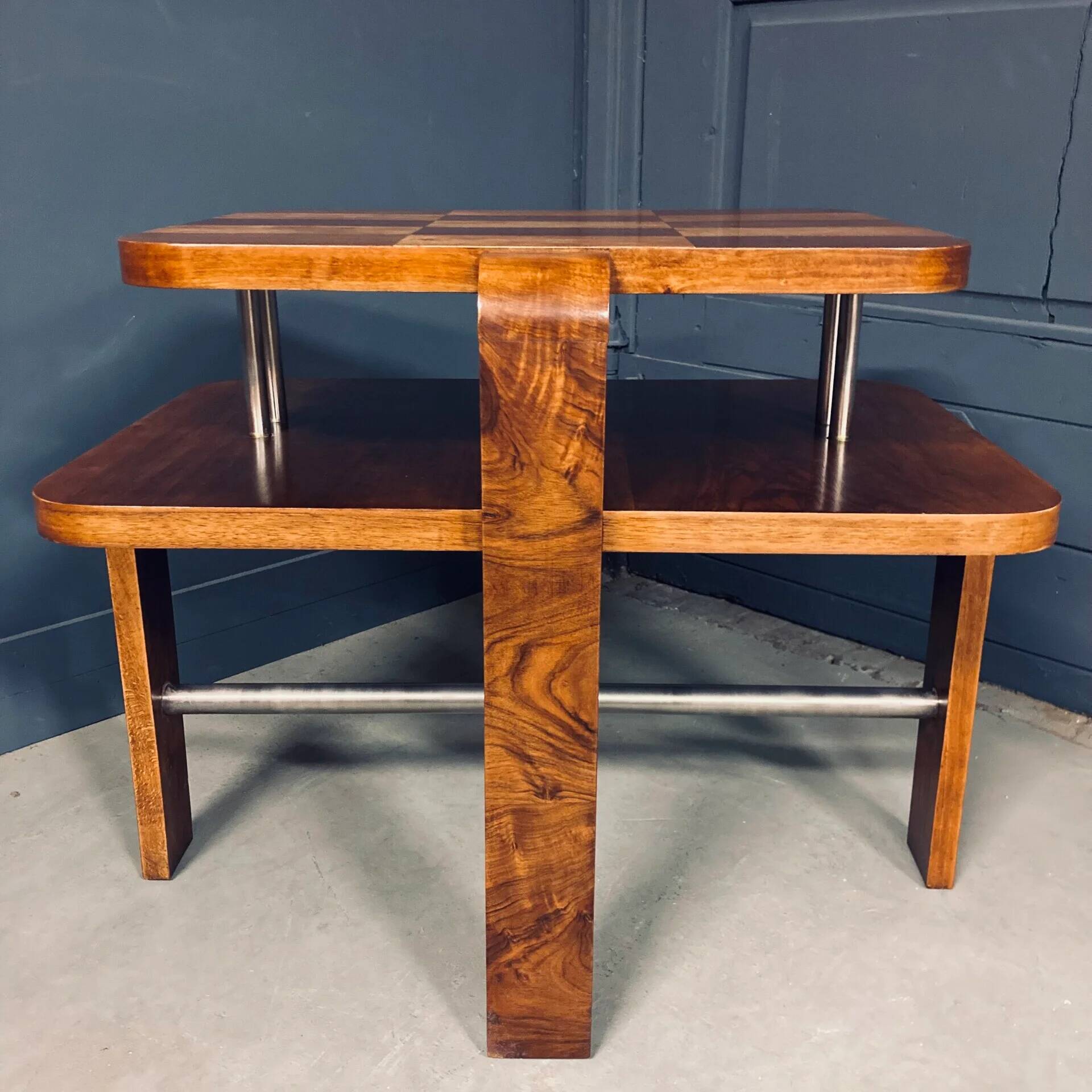 Art deco side table in Paquebot style, French, 1930s