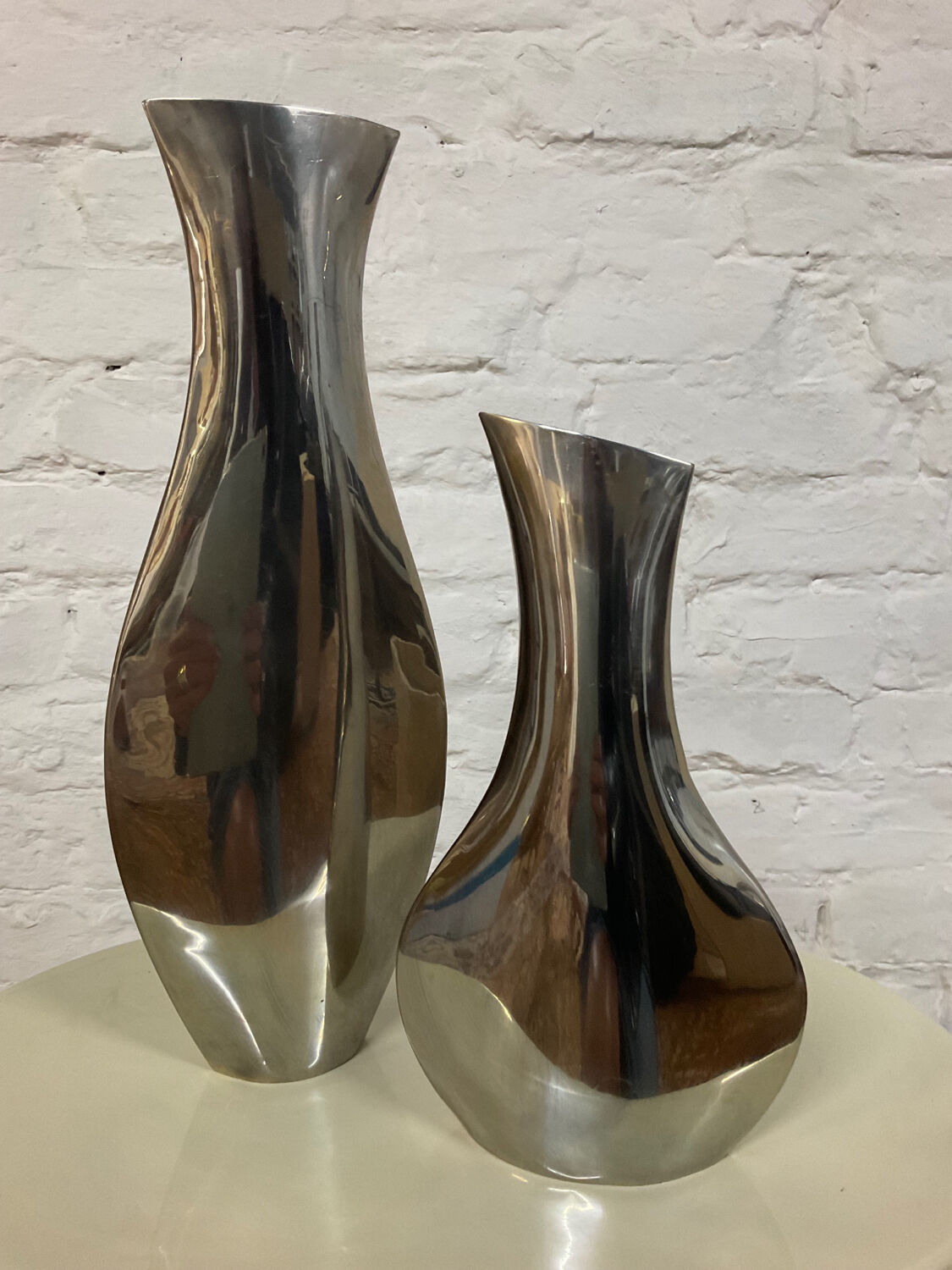 Duo of brass vases from the 60s