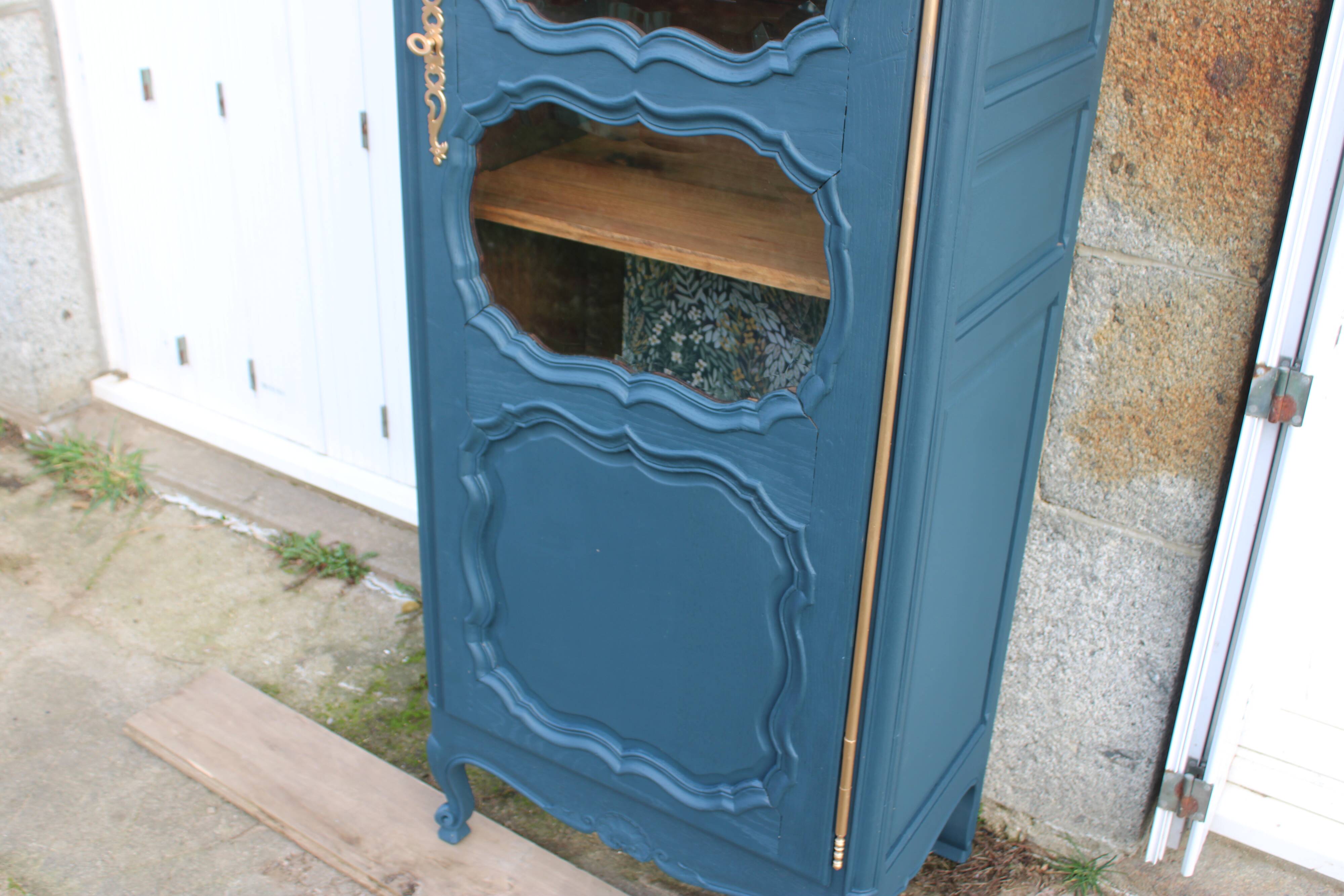 Renovated antique display cabinet