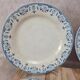Set of 6 antique flat plates from Creil and Montereau, La Vallières service, 23 cm