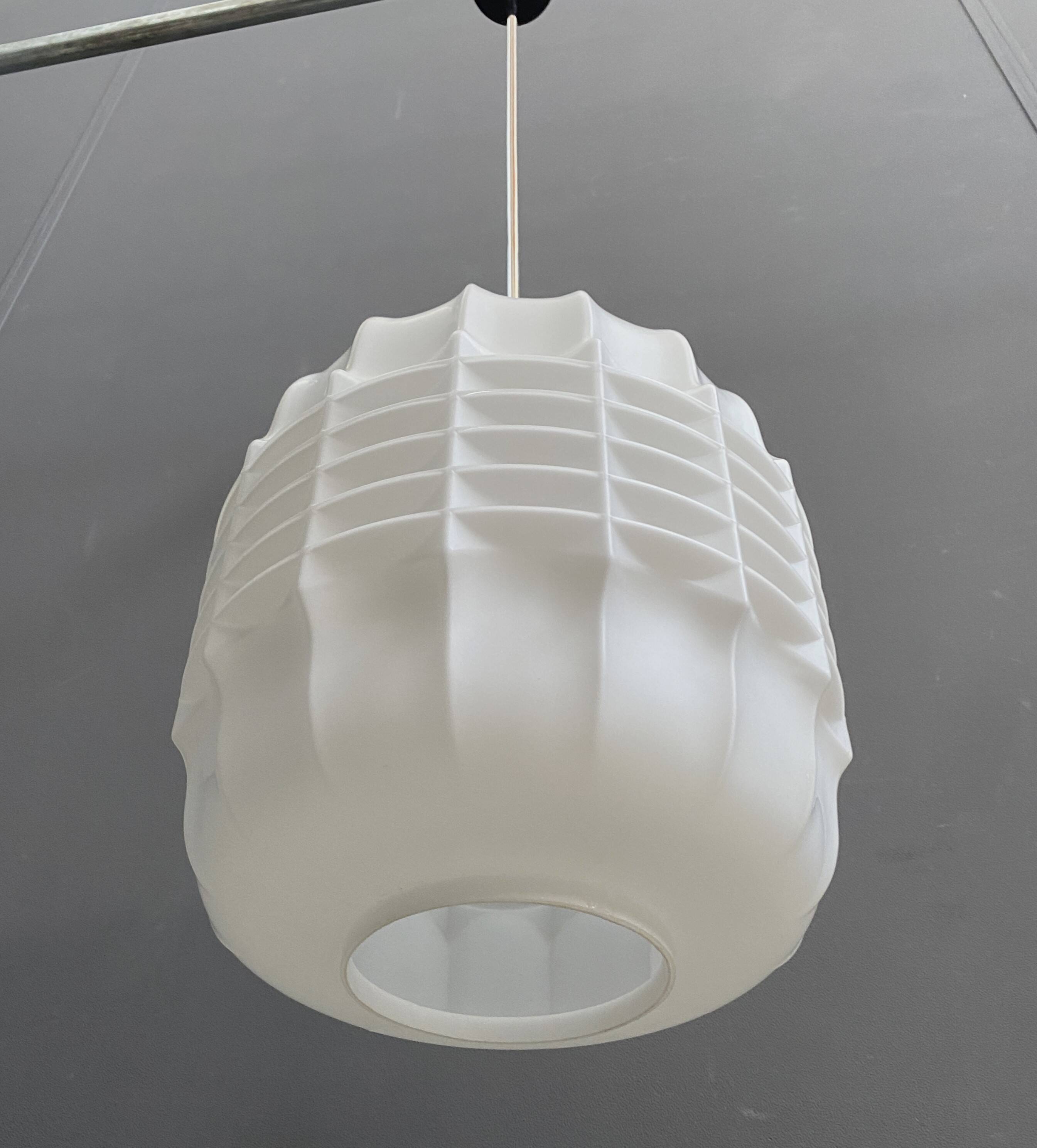 Opaline pendant lamp 1960s brutalist style