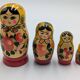 4 wooden nesting Russian dolls
