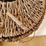 Vintage woven wicker fisherman's bag – Wall rattan basket