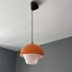 Plafonnier "champignon" orange et blanc vintage (1960-1970)