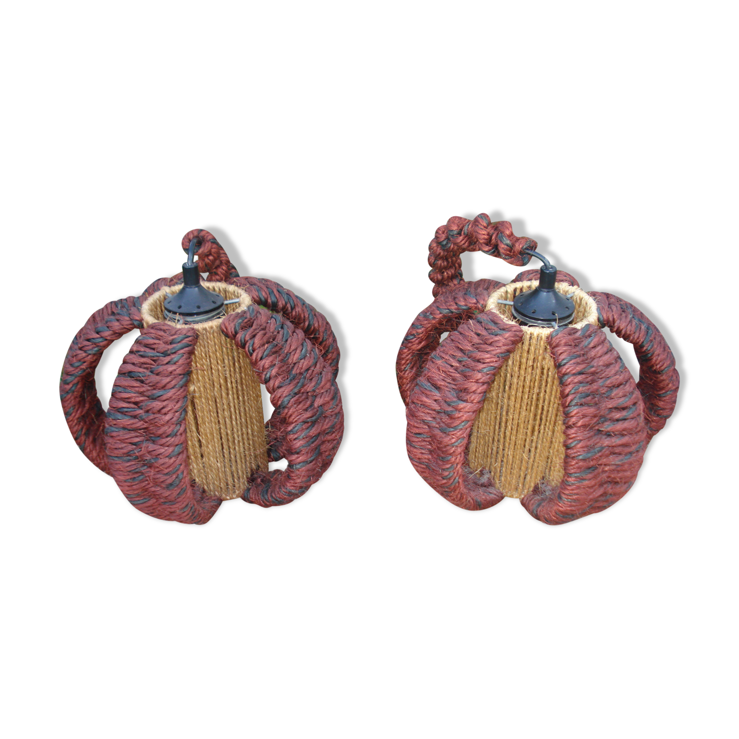 Pair of braid rope hanging  1960/70