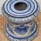 Nevers earthenware pedestal, Montagnon, floral decoration, late 19th century, 31 cm