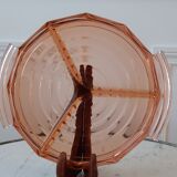 Plateau à compartiments en verre rose art déco