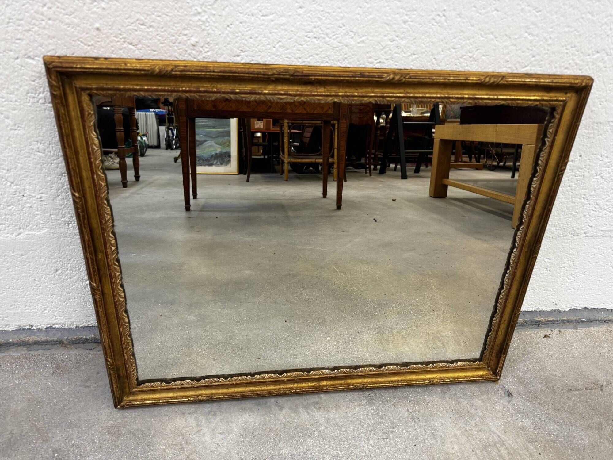 Superb antique mirror with a gilded frame – Maison Lebrun Paris (since 1847)