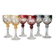 Amaris Nachtmann 6 Large Iridescent Colored Crystal Wine and Water Glasses