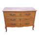 Commode 3 tiroirs teinté merisier style Louis XVI  avec clé